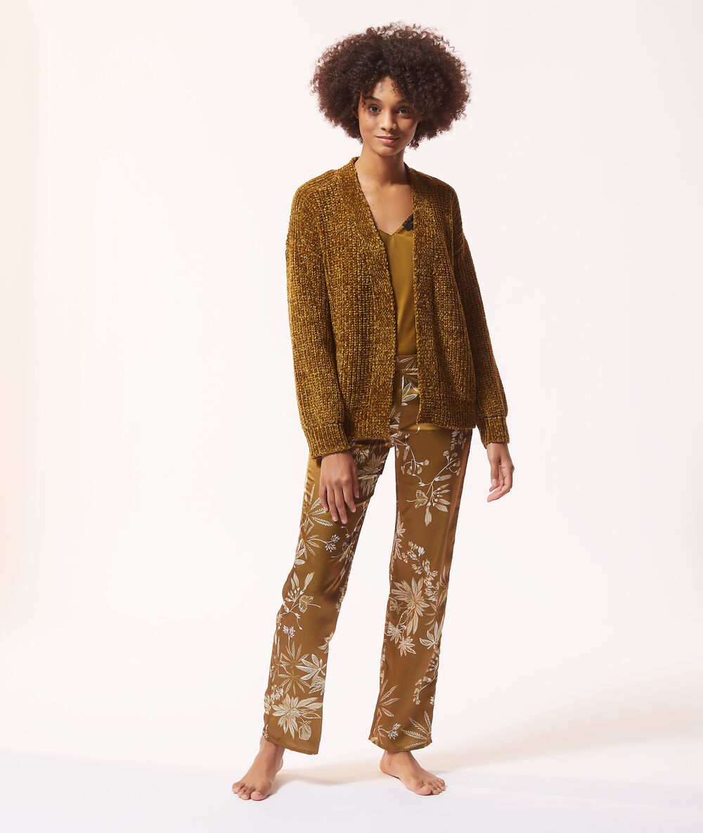 Iridescent knit negligee bronze.