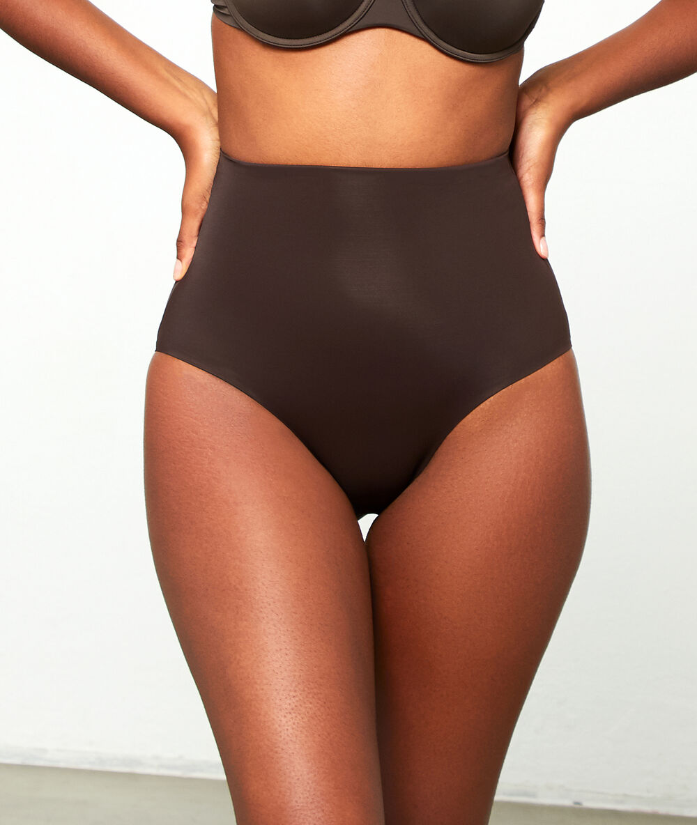 High waist briefs - level 3 : figure shaping chocolate.