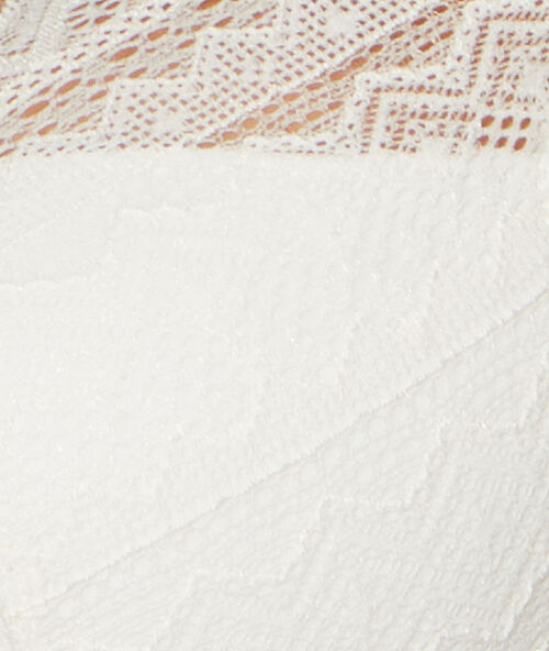 Lace padded triangle bra, d cup white.
