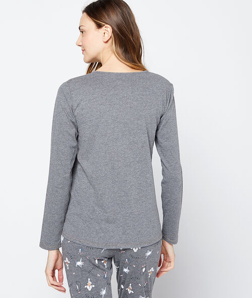 Toutou youtou' print top grey.