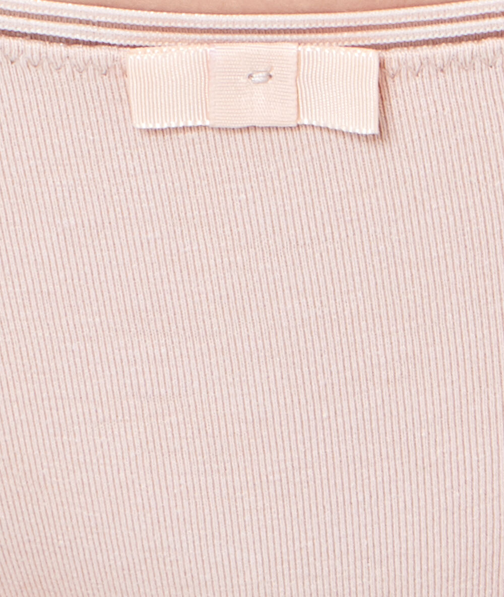 Plain briefs, openwork trim blush.