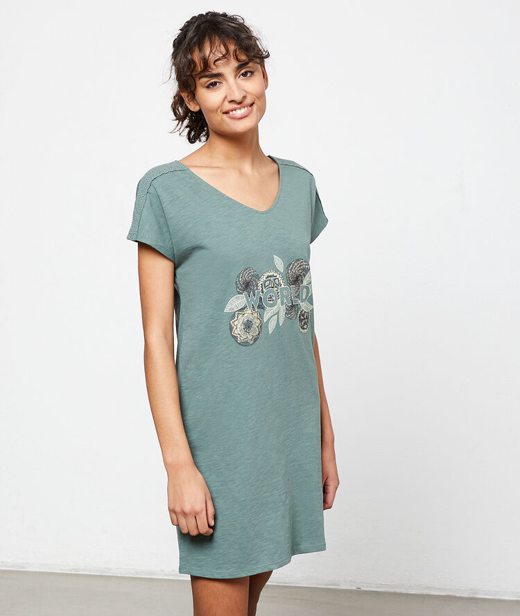 World' print nightshirt blue.