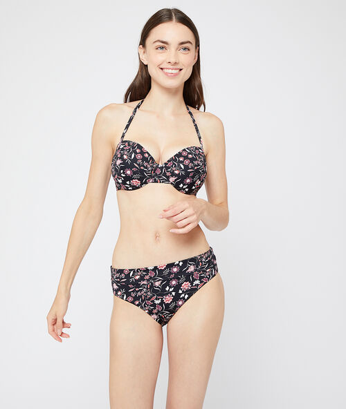 Floral bandeau bikini top multi.