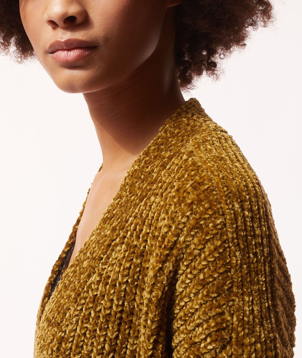 Iridescent knit negligee bronze.