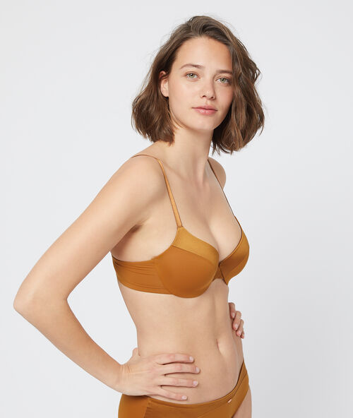 Bra n°5 - microfibre light padded bra bronze.