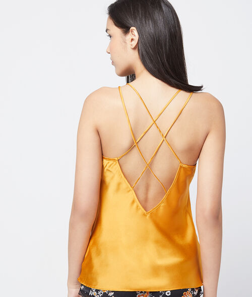 Back and front cross plunge satin cami top Back and front cross plunge satin cami top