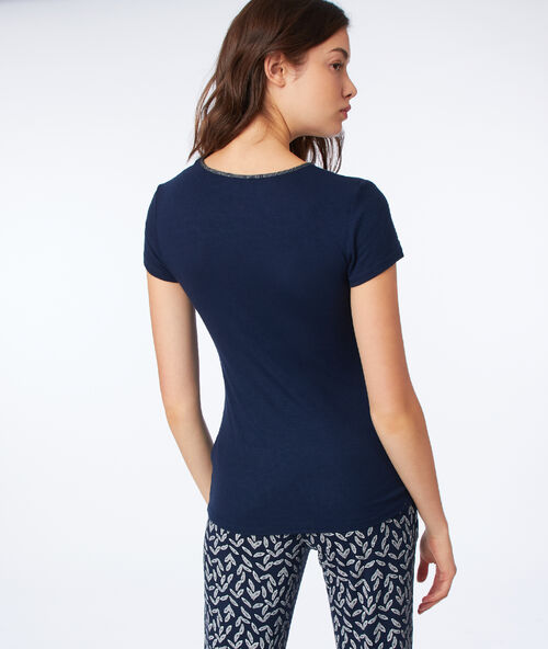 Metallic thread top navy.