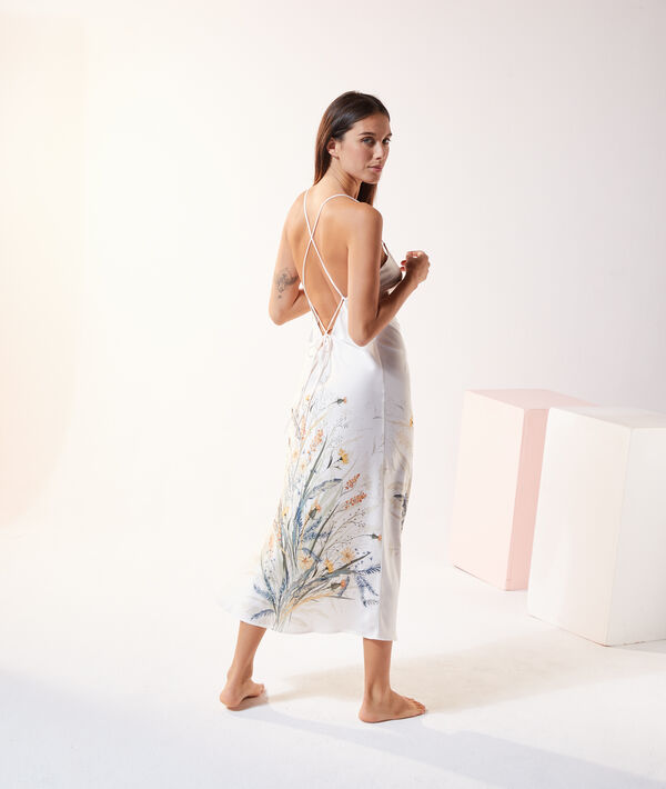 Long floral print nightie Long floral print nightie;${refinementColor}