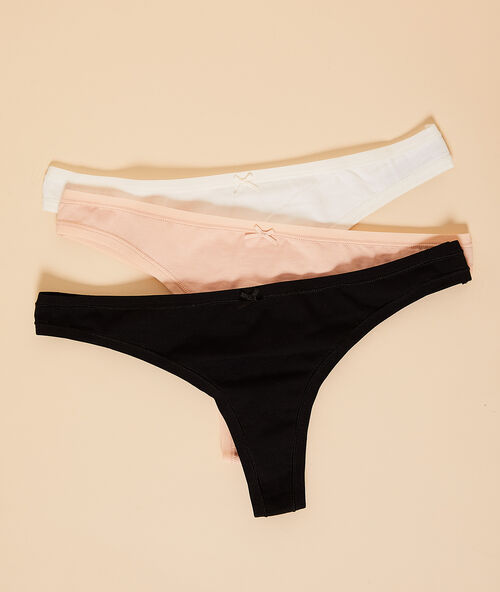 Pack of 3 thongs multicolor.
