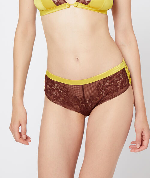 Lace shorty, satin band anise.