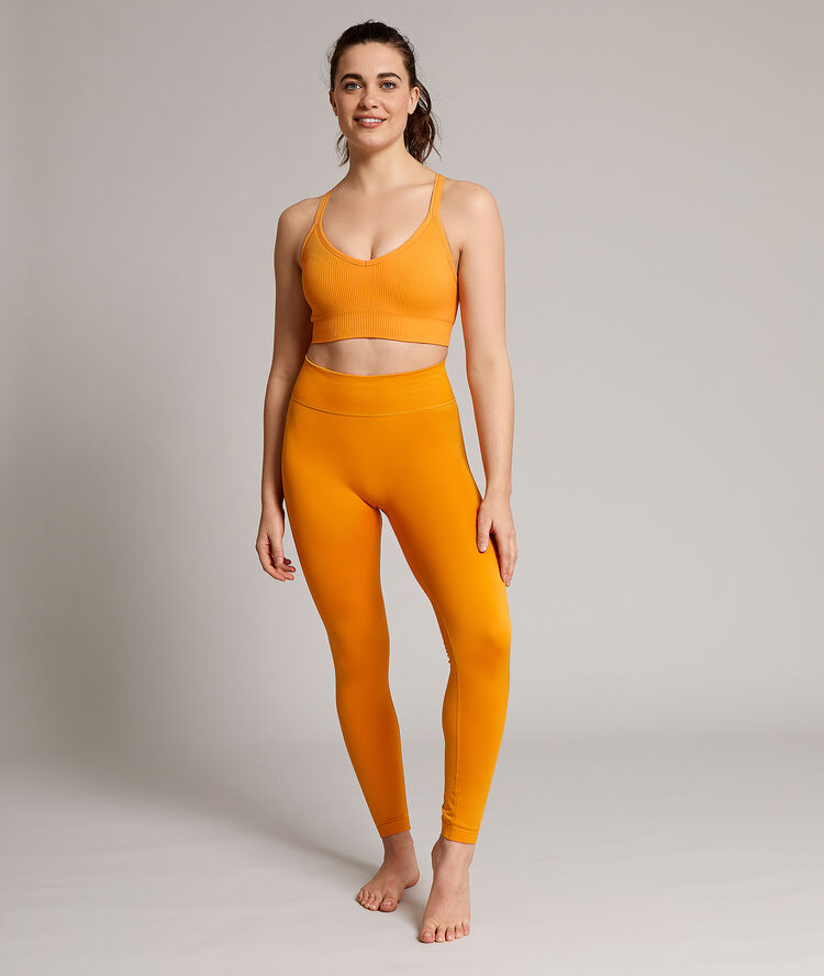Legging de yoga seamless long ocre.