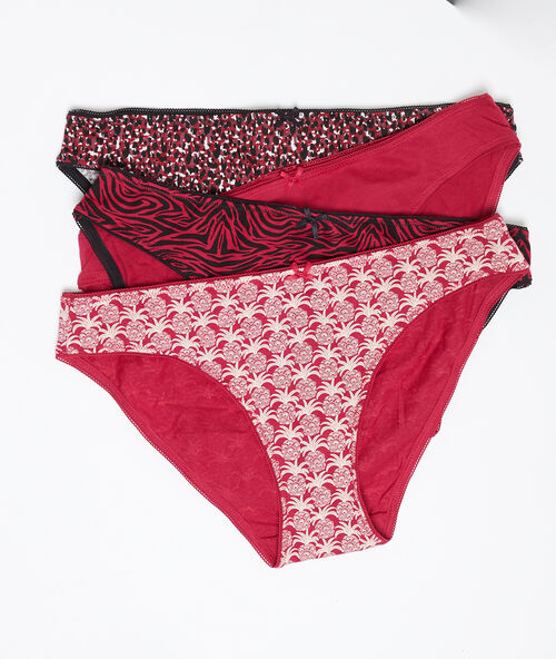 4 pack cotton bikini knickers red.