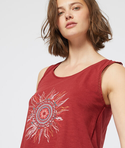 Sun print vest red.