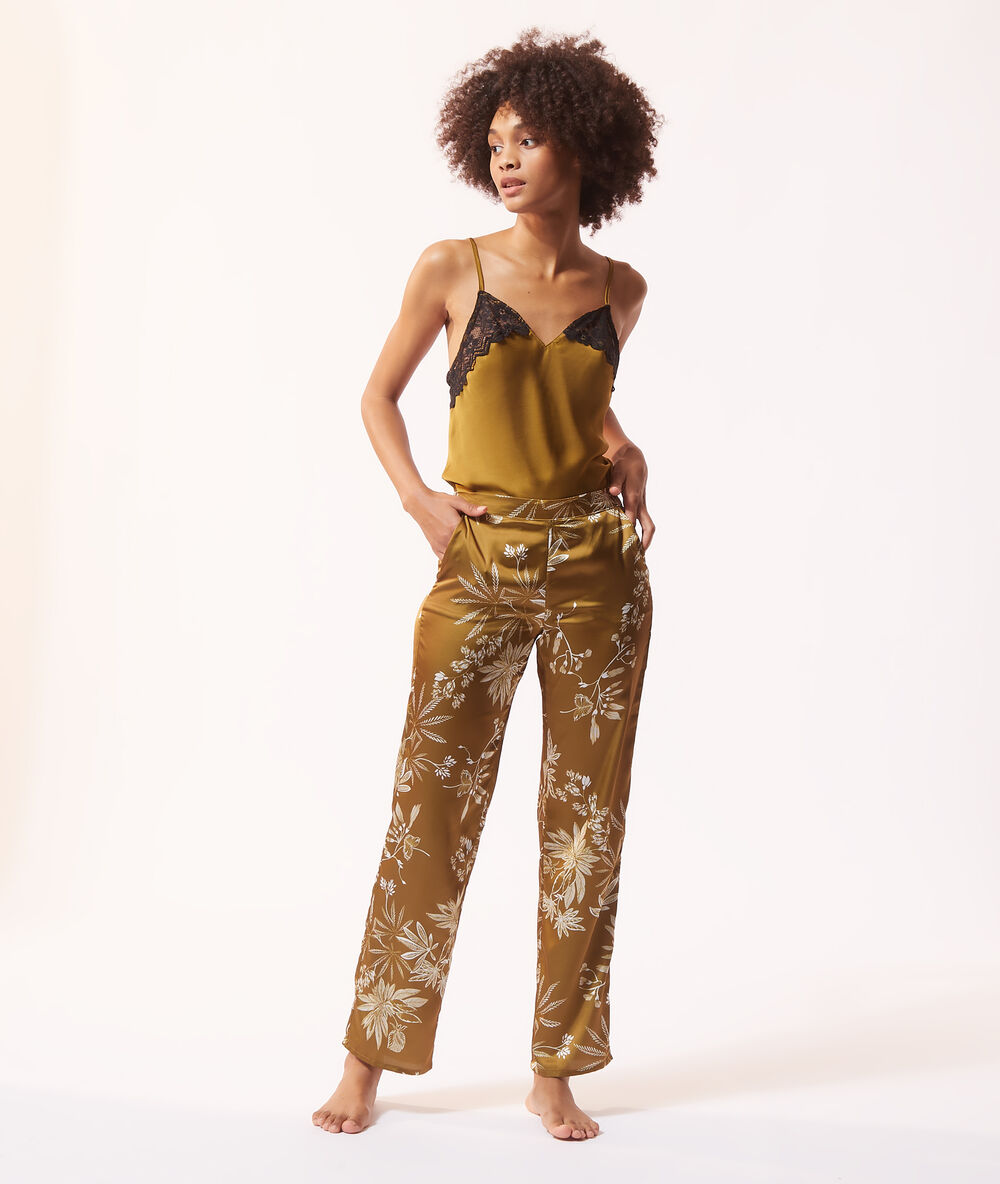 Camisole with lace bronze.