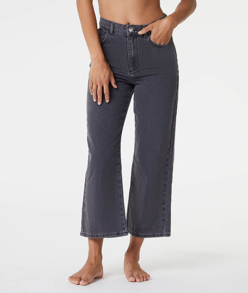 Cotton Wide Cut Jeans MARINA ANTHRACITE ETAM