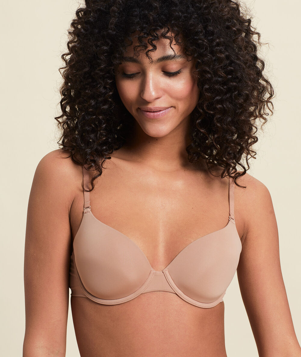 Bra n°5 - microfibre natural padded bra sand.