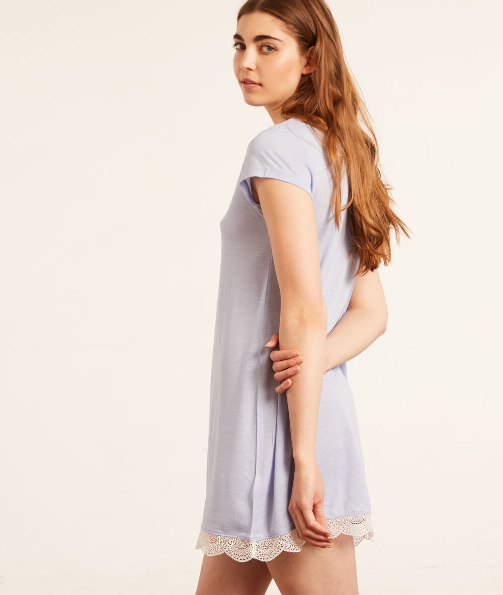Lace trim nightdress grey.