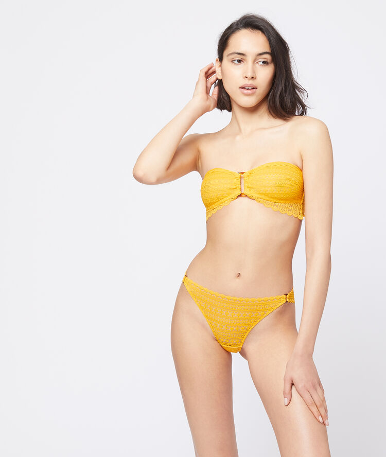 Lace bandeau top yellow.
