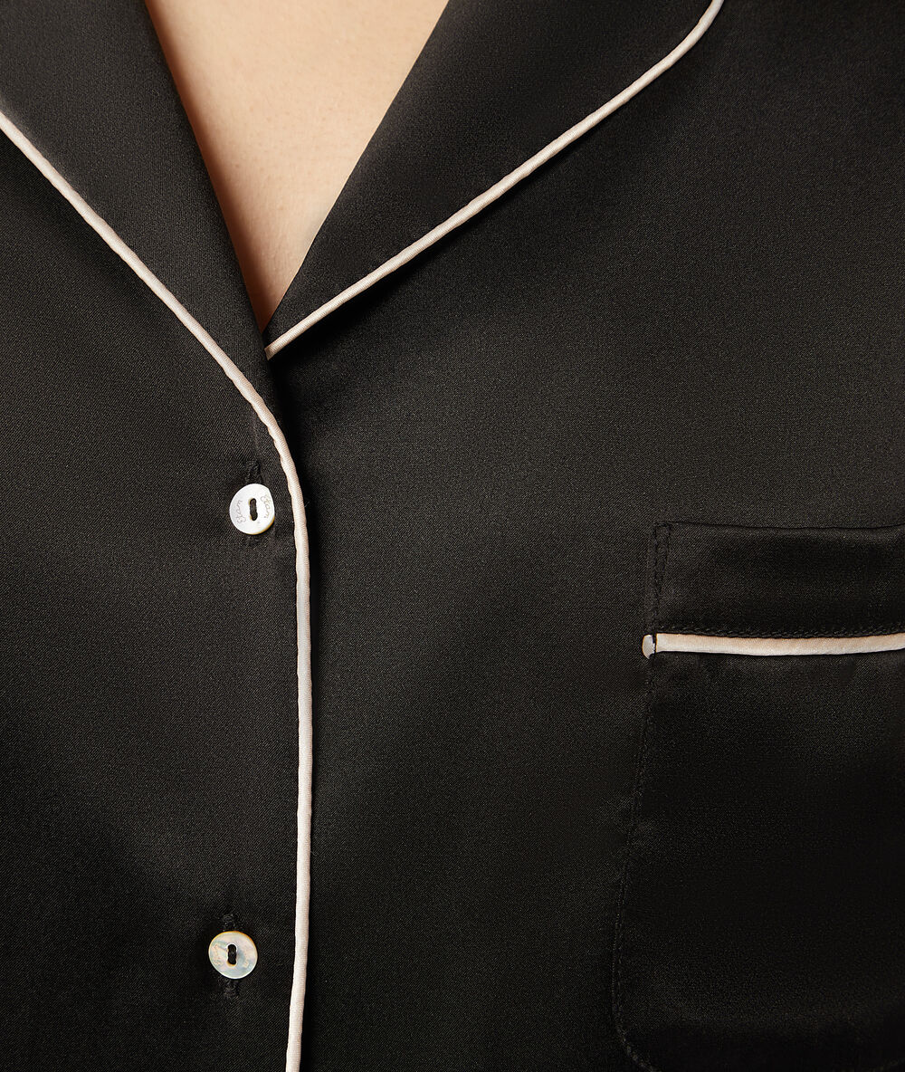 Silk pyjamas shirt black.