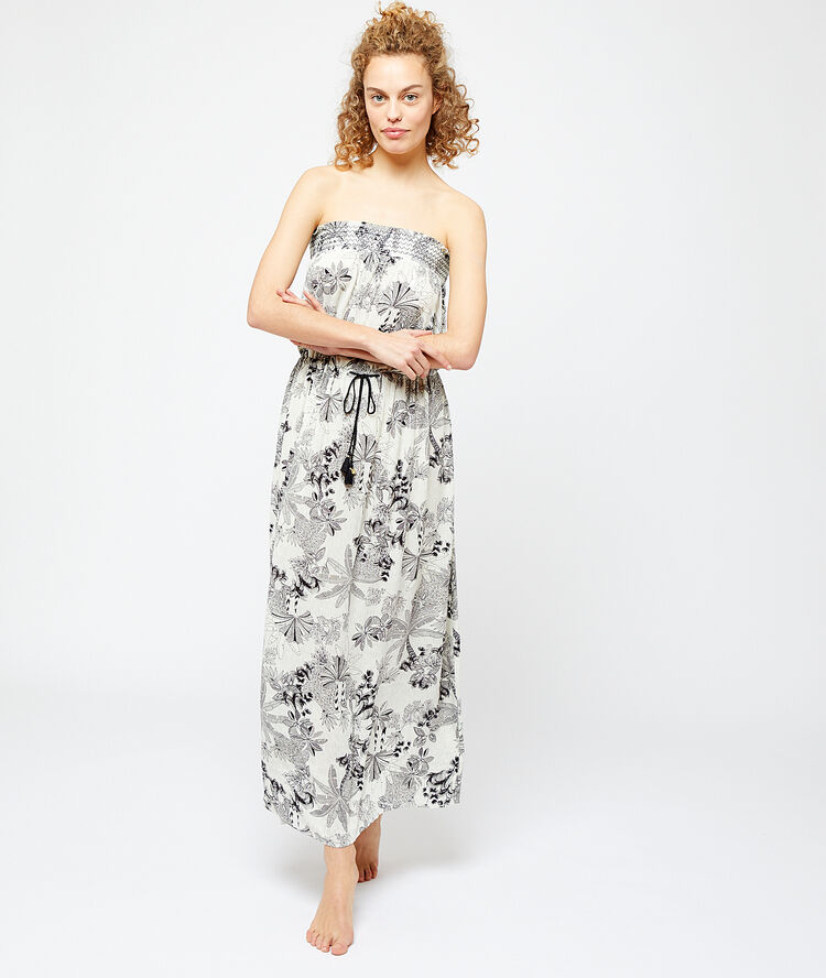 Long printed nightshirt ecru.