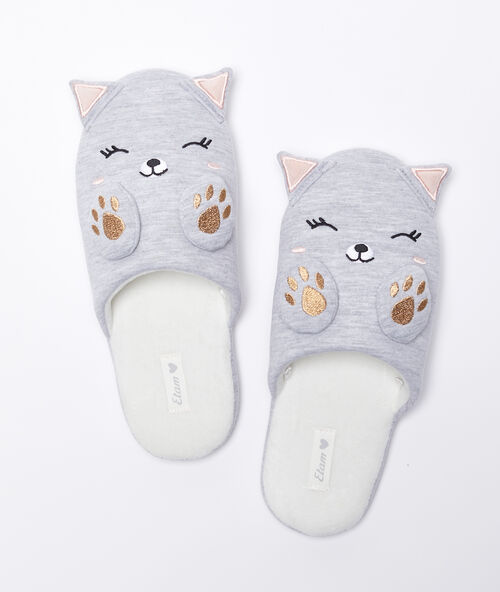 Dog mule slippers grey.