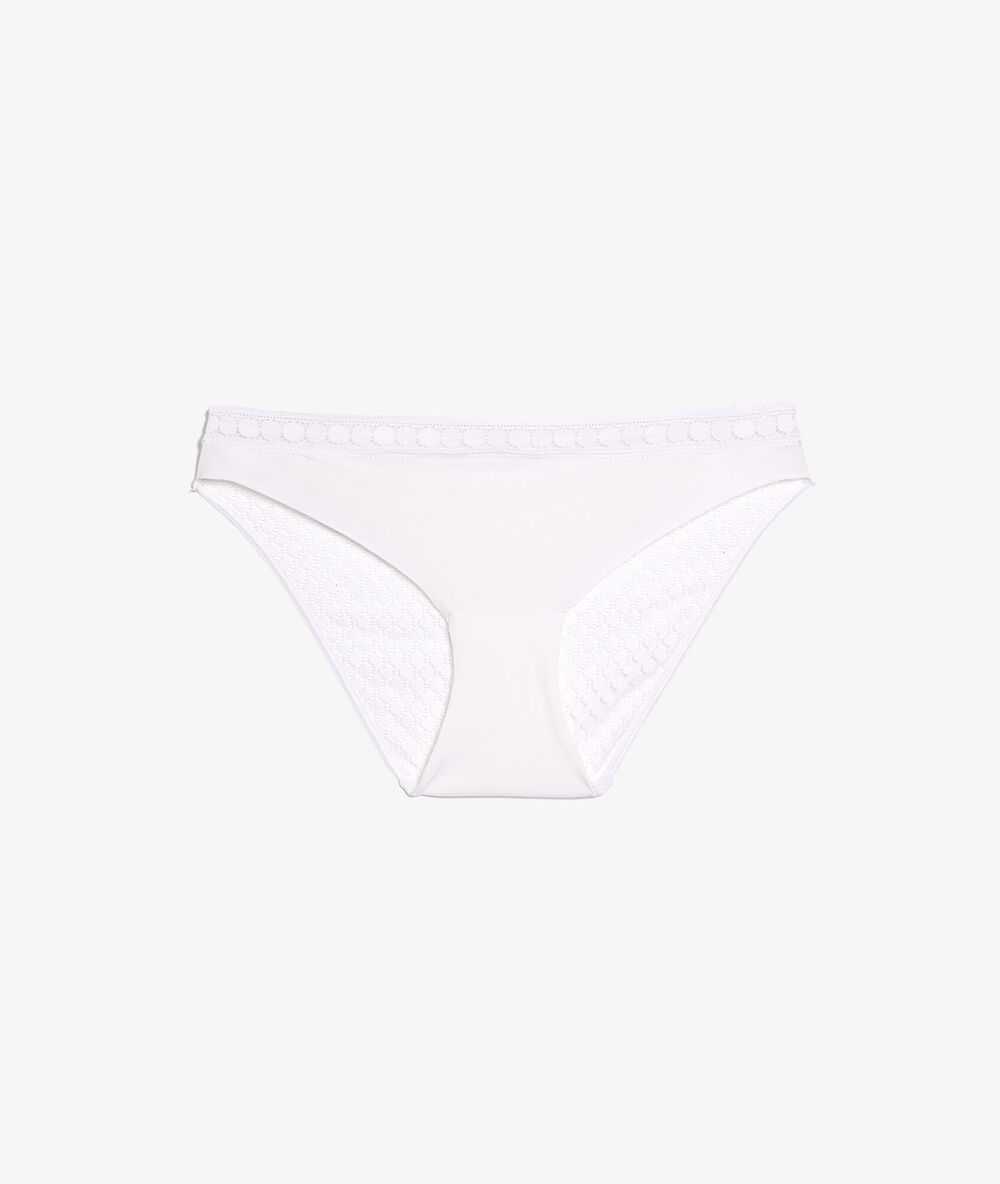 Lace and microfiber brief white.