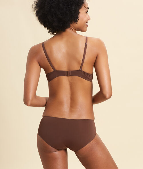 Microfiber shorty brief light brown.