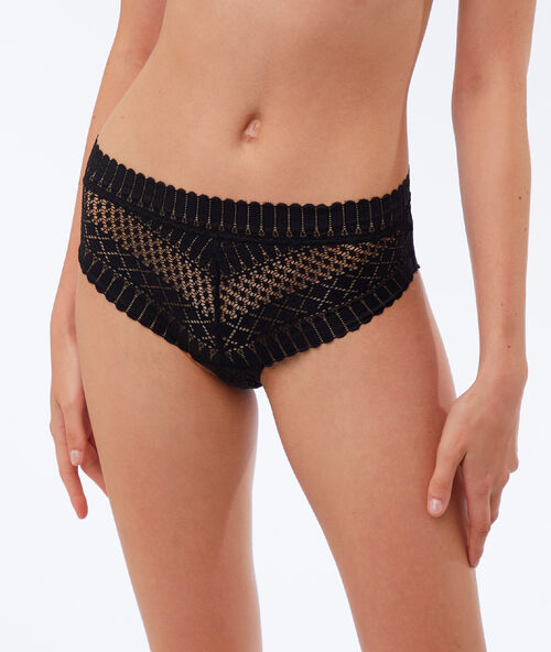 High waist lace shorts black.