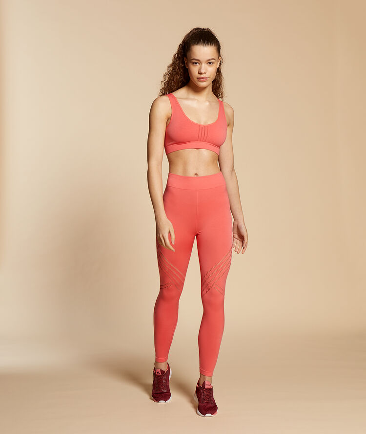 Brassière de training seamless - maintien médium corail.