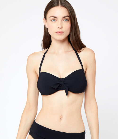 Bandeau bikini top black.