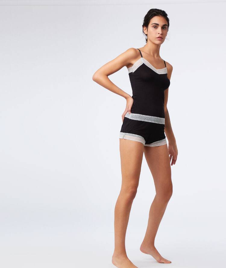 Lace-edged shorts black.