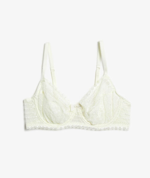 Non-padded lace bra ecru.