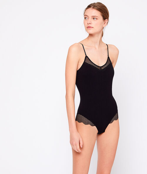 Body with lace neckline black.