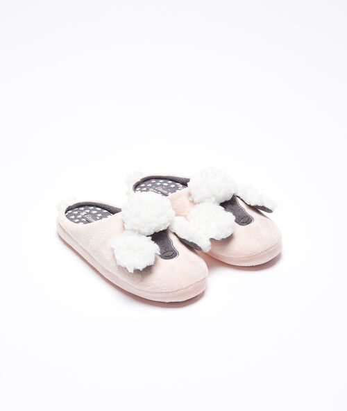 Poodle mule slippers pink.