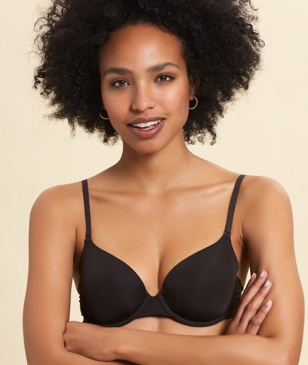 Bra n°5 - microfibre light padded bra dark brown.
