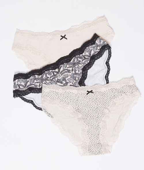 3 pack cotton bikini knickers pink.