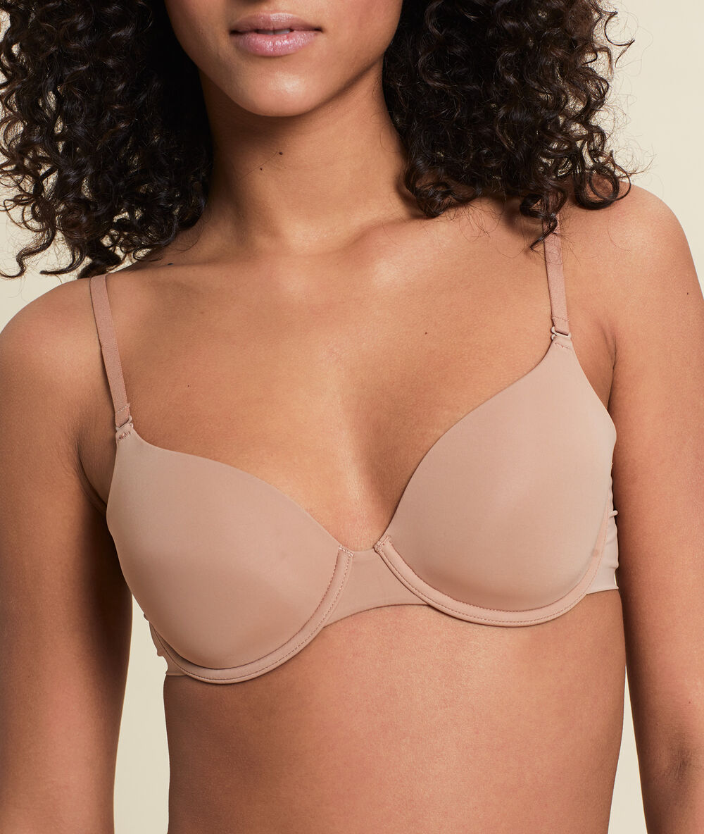 Bra n°5 - microfibre natural padded bra sand.