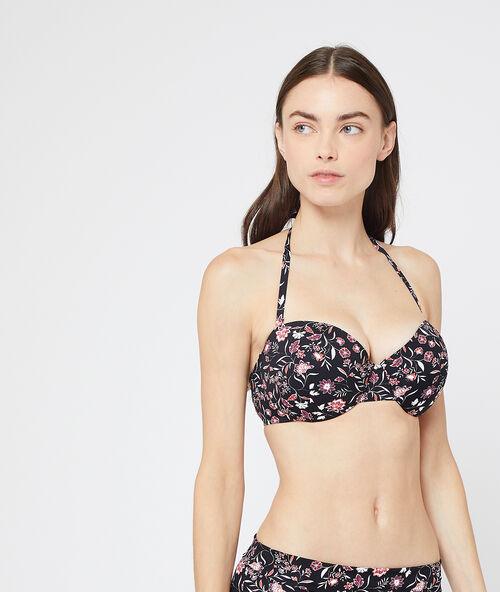 Floral bandeau bikini top multi.