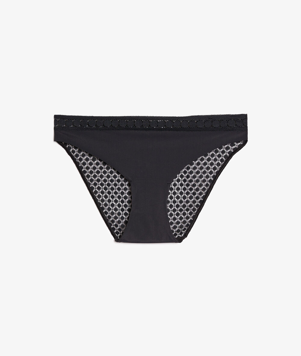 Microfiber and lace briefs black.