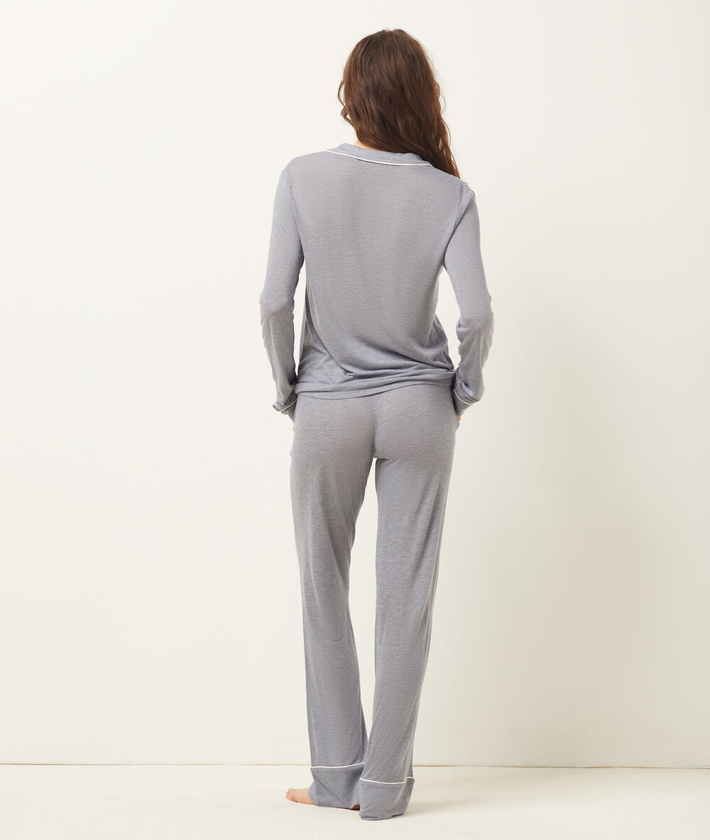 Plain wide-leg trousers navy.