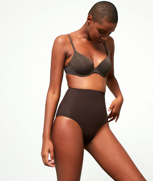 High waist briefs - level 3 : figure shaping chocolate.