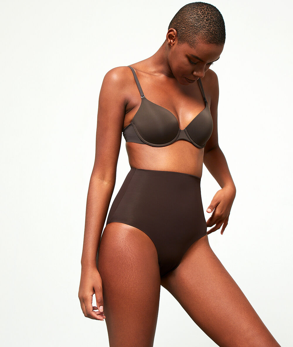High waist briefs - level 3 : figure shaping chocolate.