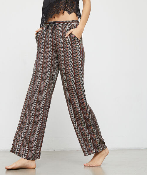 Soft lounge printed trousers black.