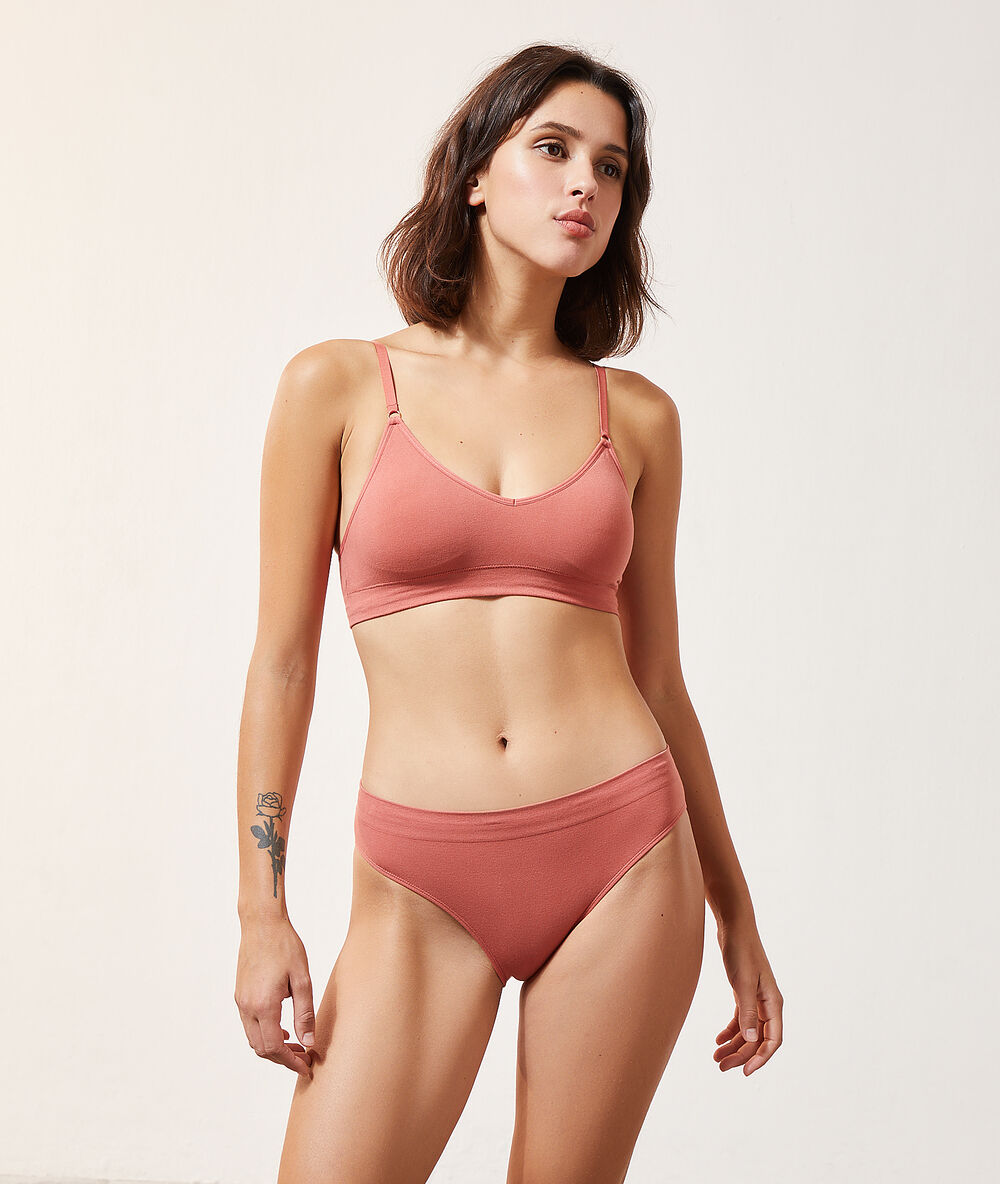 Optimal comfort cotton bra blush.