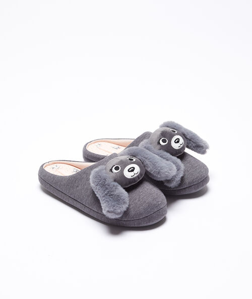 Dog  mule slippers grey.