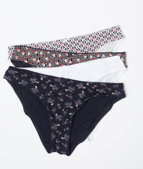 4 pack cotton bikini knickers navy.