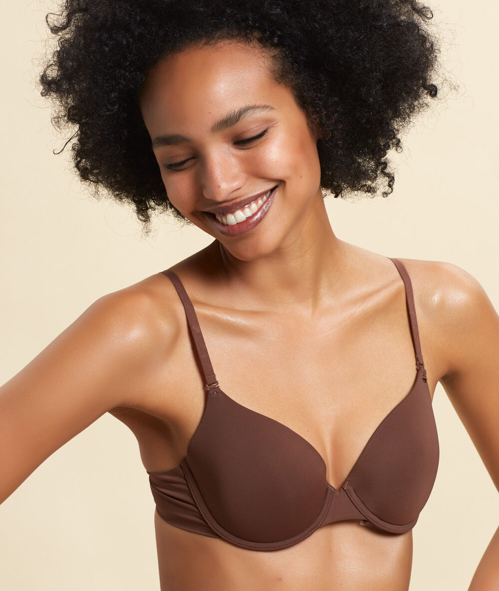 Bra n°5 - microfibre light padded bra light brown.