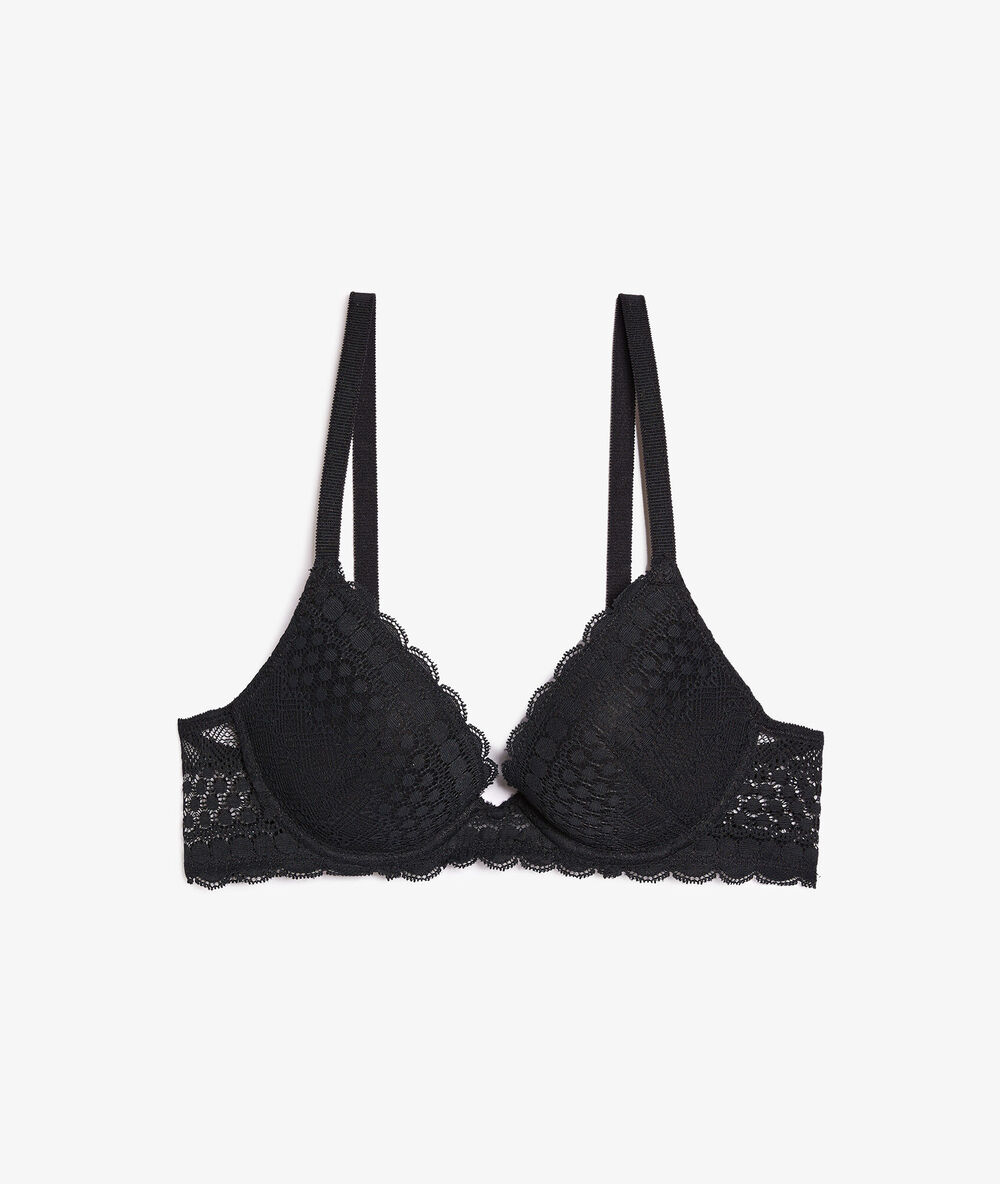 Bra n°2 - push-up plunge bra black.