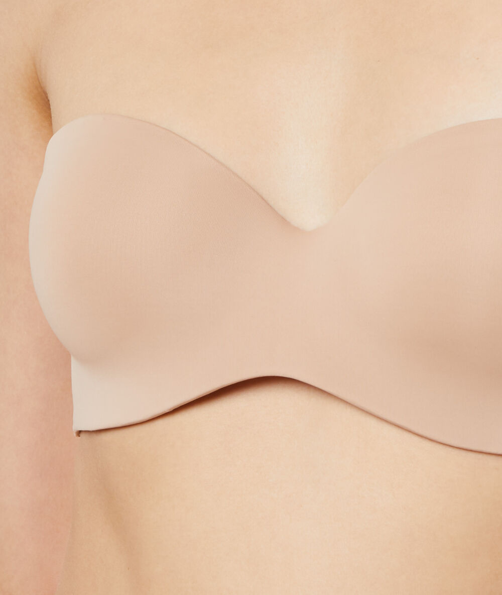 Micro push bandeau bra beige.