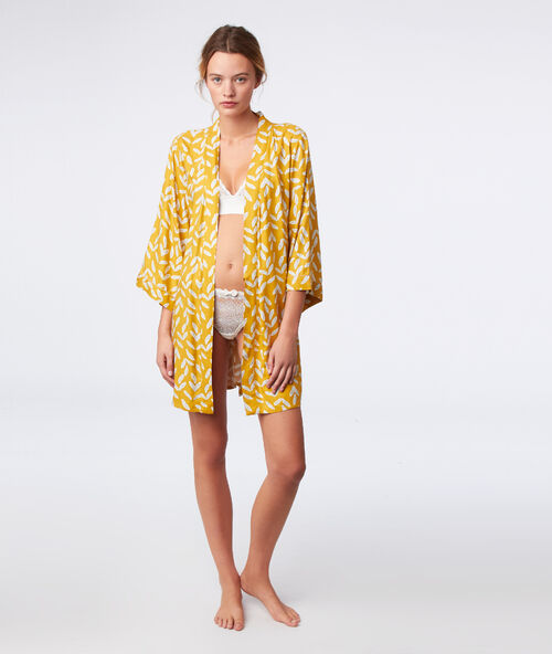 Floral kimono ochre.